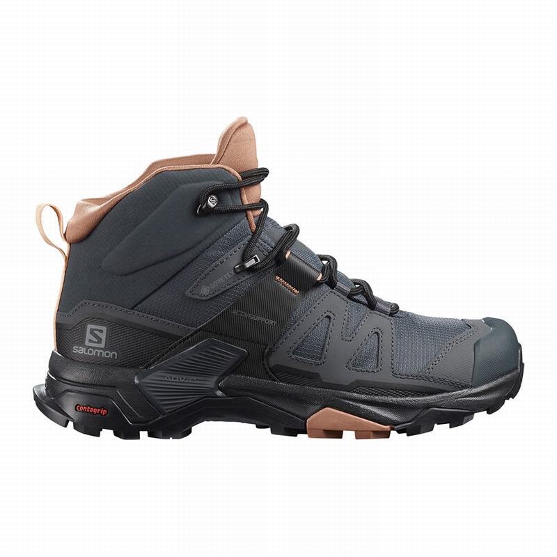 Botas De Montaña Salomon Mujer Gris Oscuro / Creme - Salomon Argentina X ULTRA 4 MID GORE-TEX ,01492